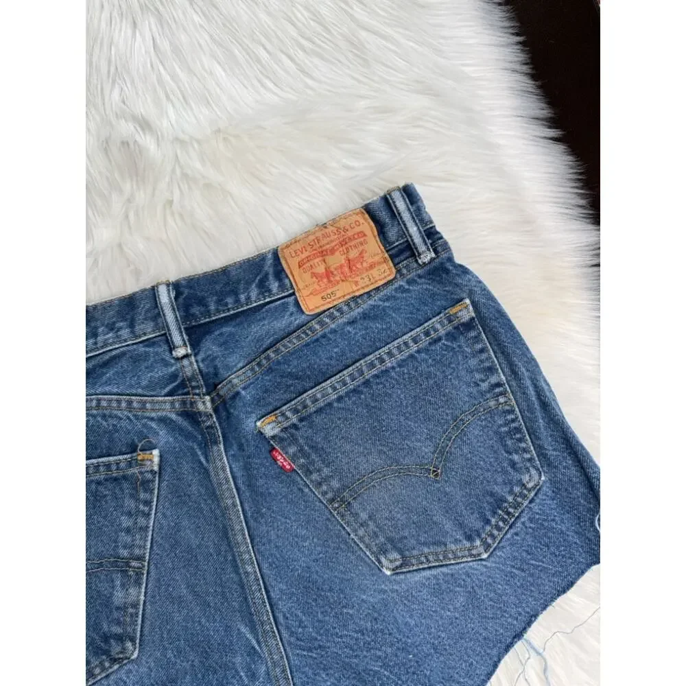 Levi’s 505 Straight Fit Denim High Rise Cut Offs
